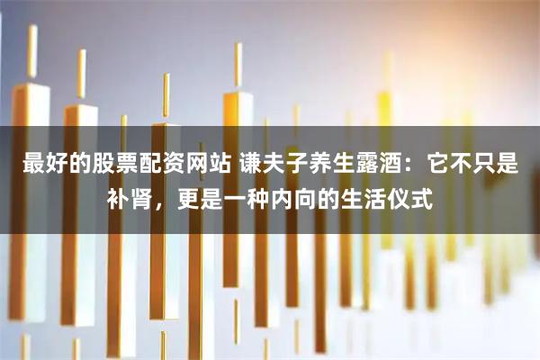 最好的股票配资网站 谦夫子养生露酒：它不只是补肾，更是一种内向的生活仪式