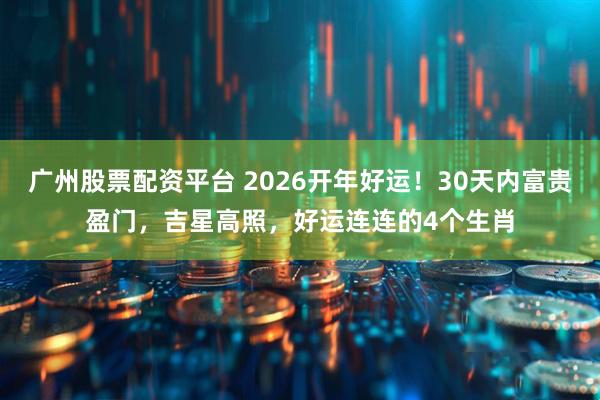 广州股票配资平台 2026开年好运！30天内富贵盈门，吉星高照，好运连连的4个生肖